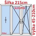 Trojkdl Okna FIX + O + OS (Sloupek) - ka 215cm
